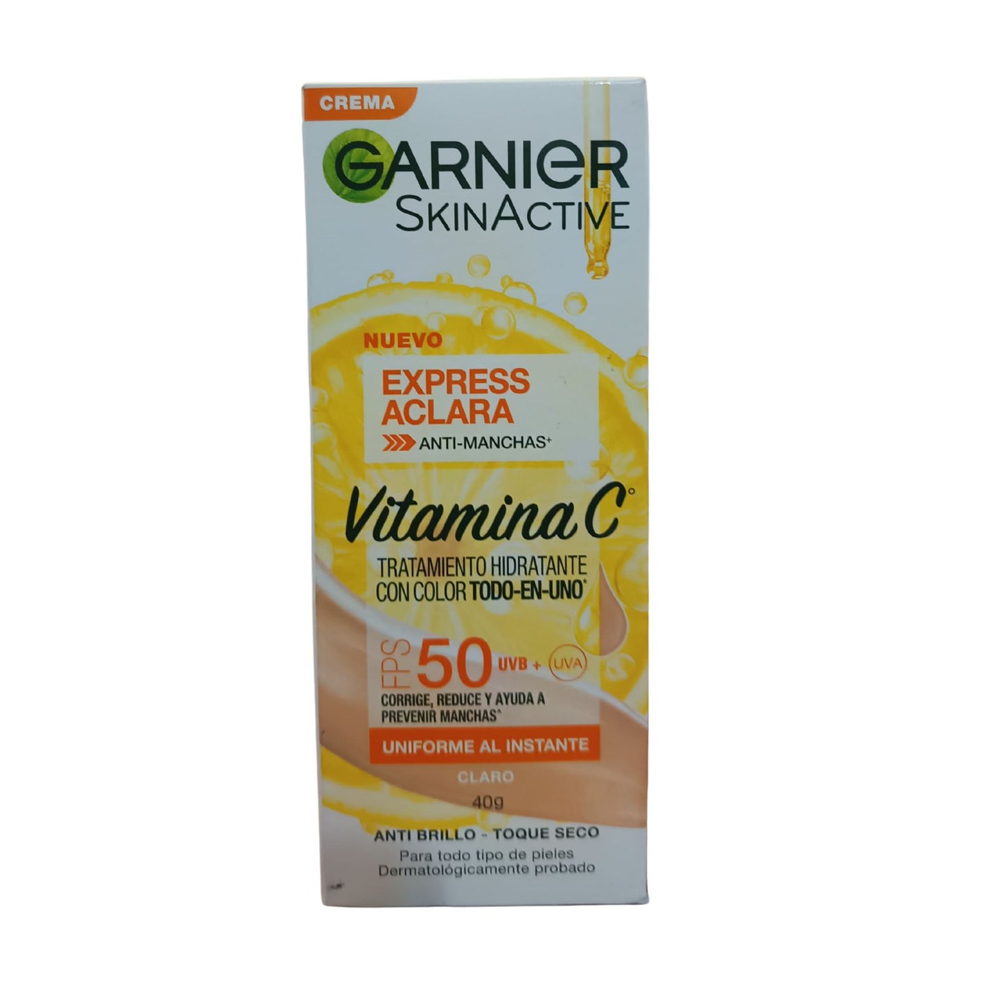 Crema hidratante Express Aclara Vitamina C Garnier 50fps Tono Claro 50ml