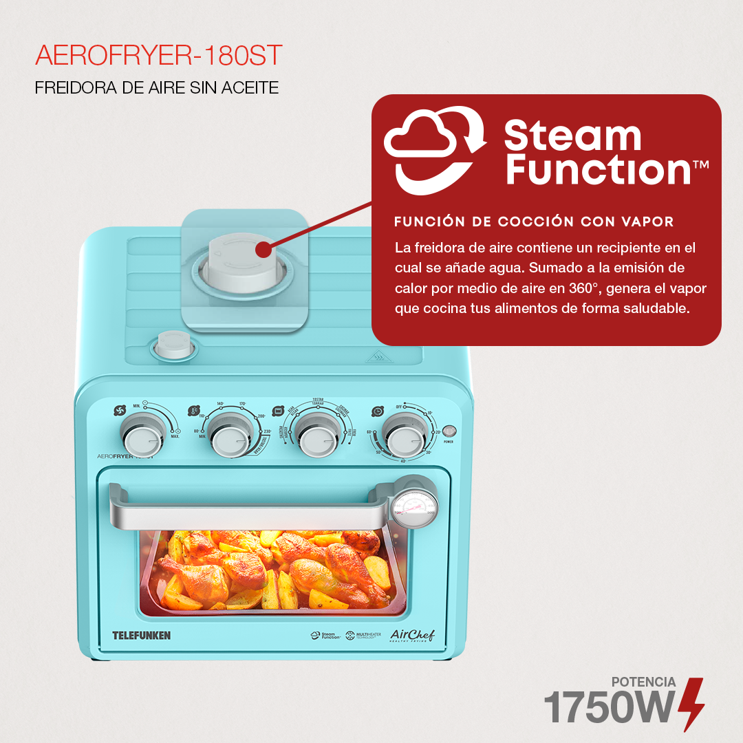 Horno Airfryer 180 Freidora de aire y vapor 18L Telefunker