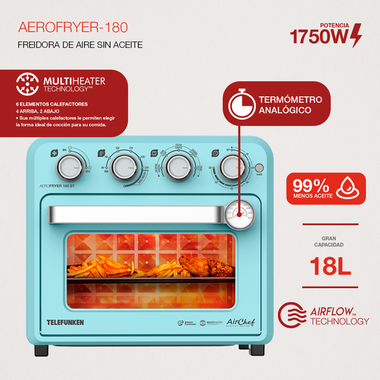 Horno Airfryer 180 Freidora de aire y vapor 18L Telefunker