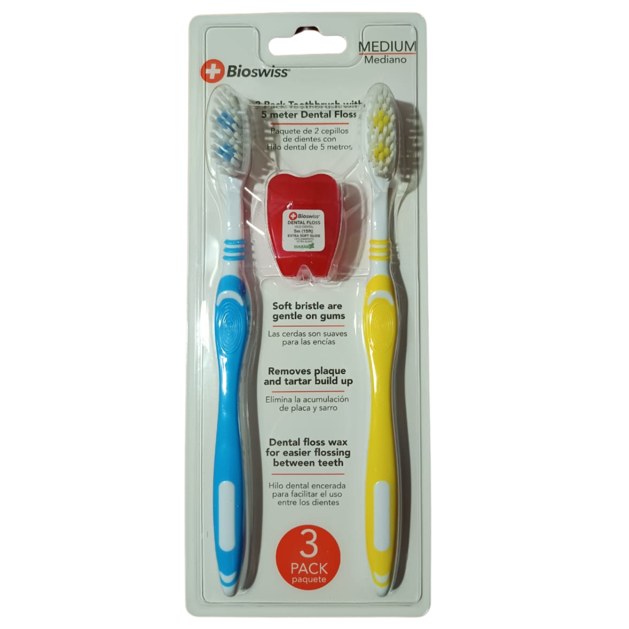 Tripack Cepillo dental + hilo dental 5M BioSwiss