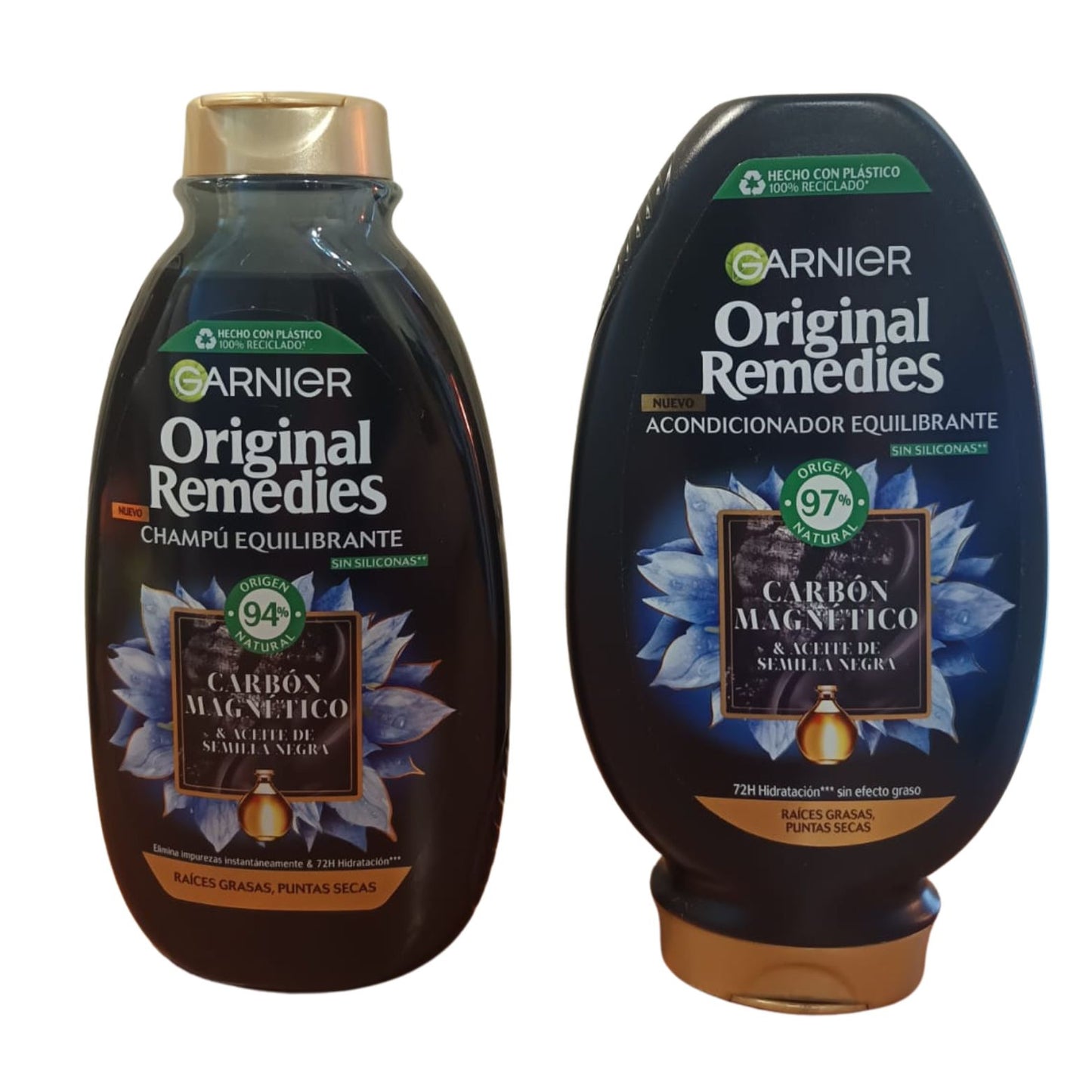 Pack Carbón Magnético Original Remedies Shampoo y Acondicionador