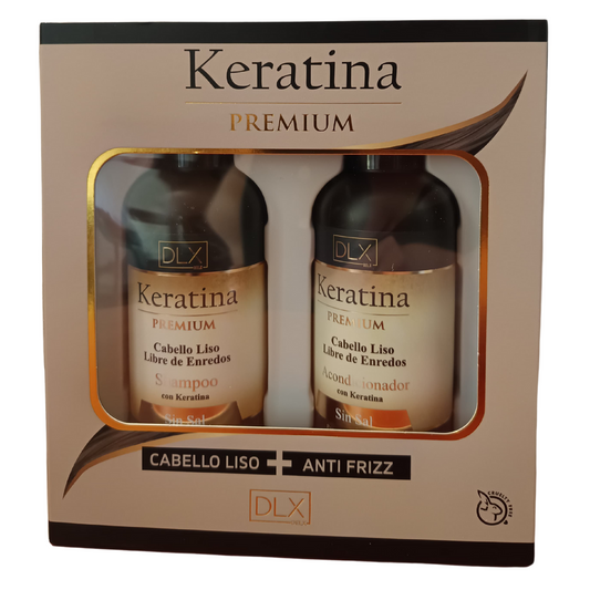 Pack Shampoo y Acondicionador Keratina  Linea Liso Extremo Deluxe 400ml
