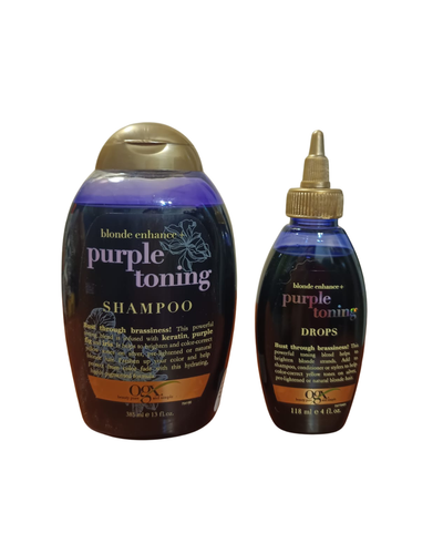 Pack Matizador OGX Shampoo + Drops PROLONGA TU RUBIO 